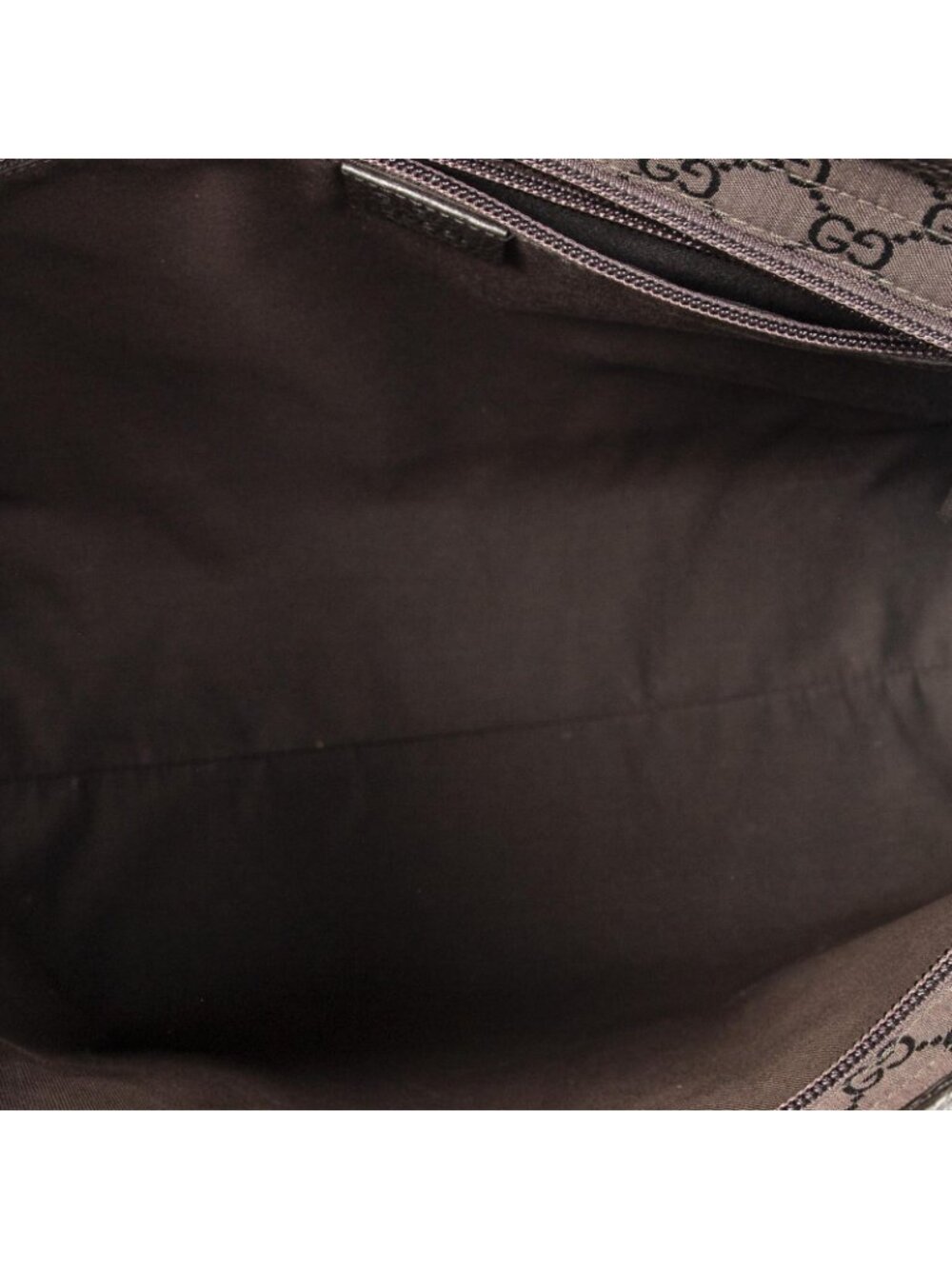 Gucci Front Pocket Tote Dark Brown GG Nylon Canvas - Picture 9 of 10